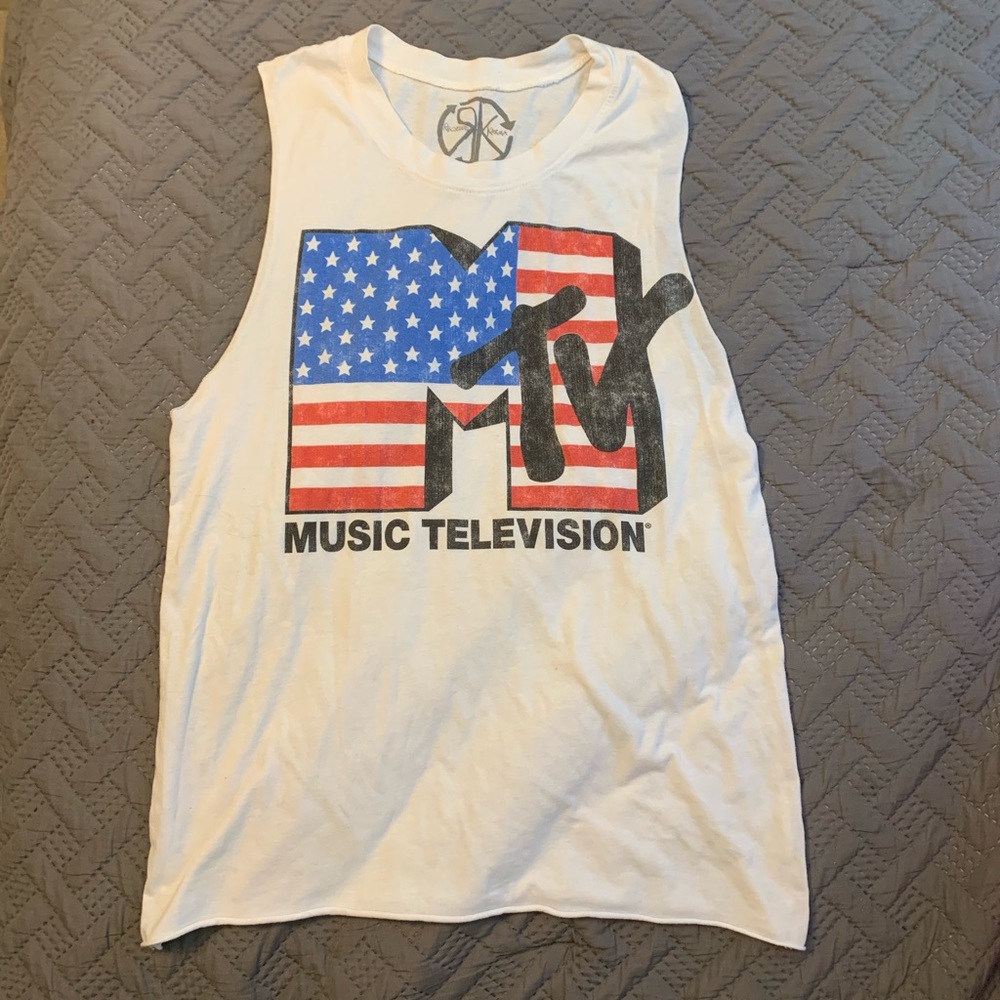 Recycled Karma American Flag MTV Graphic Tank